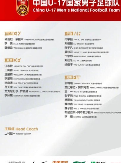 浮岛敏对中国U17国少的建队理念目标和总结